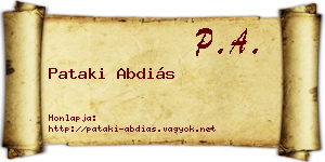 Pataki Abdiás névjegykártya